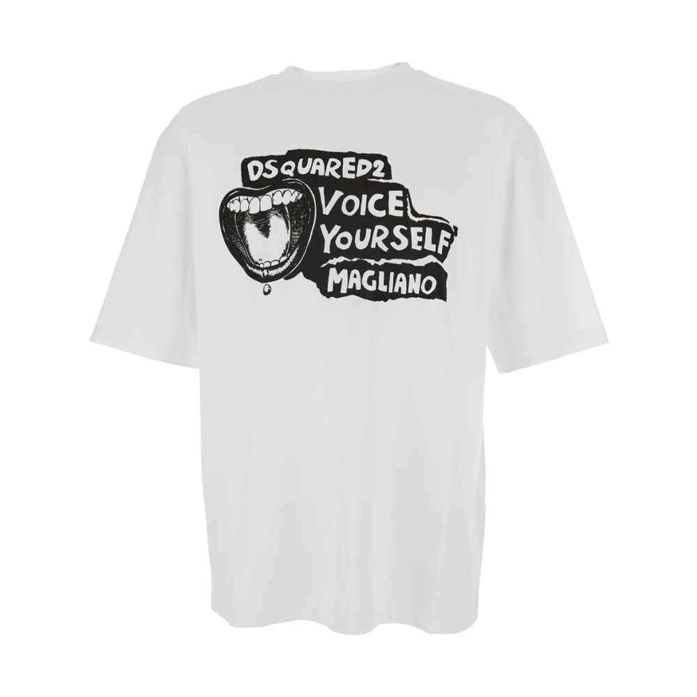 Dsquared2 Uomo Bianco T-Shirt Capsule Magliano X
