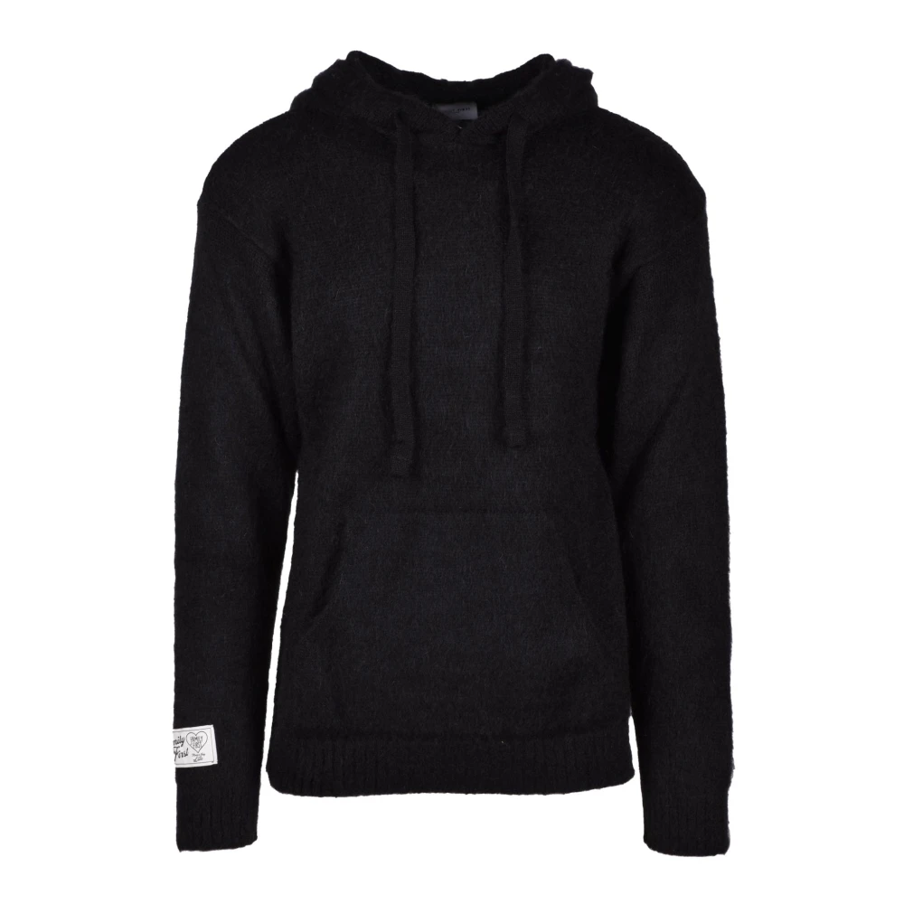 Family First Mohair Blend Gebreide Trui Black Heren