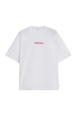 T-shirt i bomullsjersey med 'Wrong'-tryck
