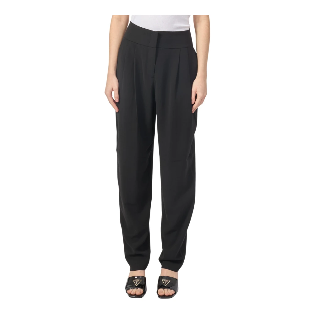 Armani Exchange Formele zwarte broek met hoge taille Black Dames