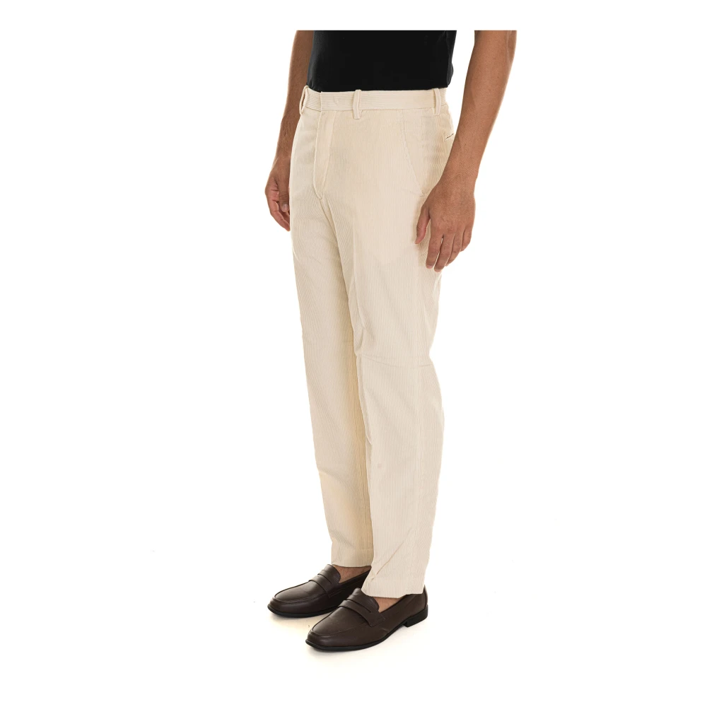 Hindustrie Fluwelen Chino Broek met Streepdetail Beige Heren