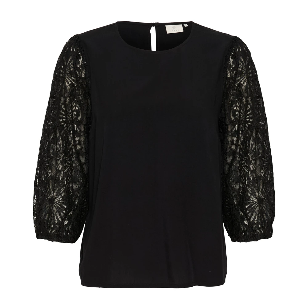 Kaffe Elegante Blouse met Geborduurde Details Black Dames
