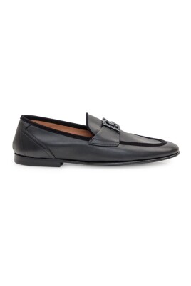 black-leather-logo-loafers-sandals