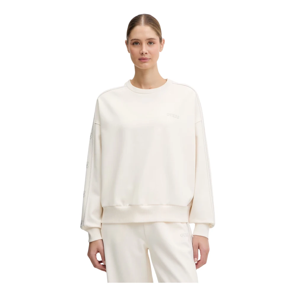 Guess Damen Weiß Sweatshirt V6rq96 Kcx22 Regular Fit - Bild 2