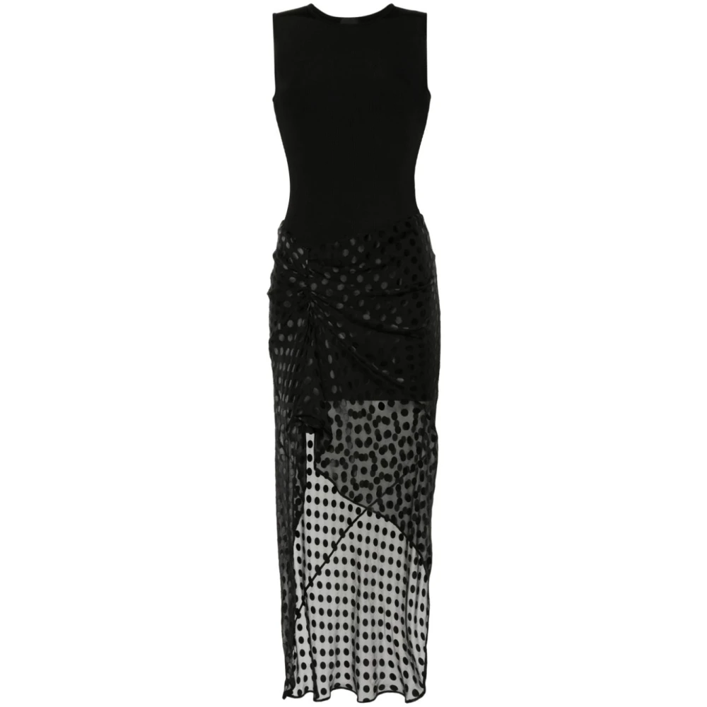 Givenchy Jurk met Stippen en Gedrapeerd Effect Black Dames