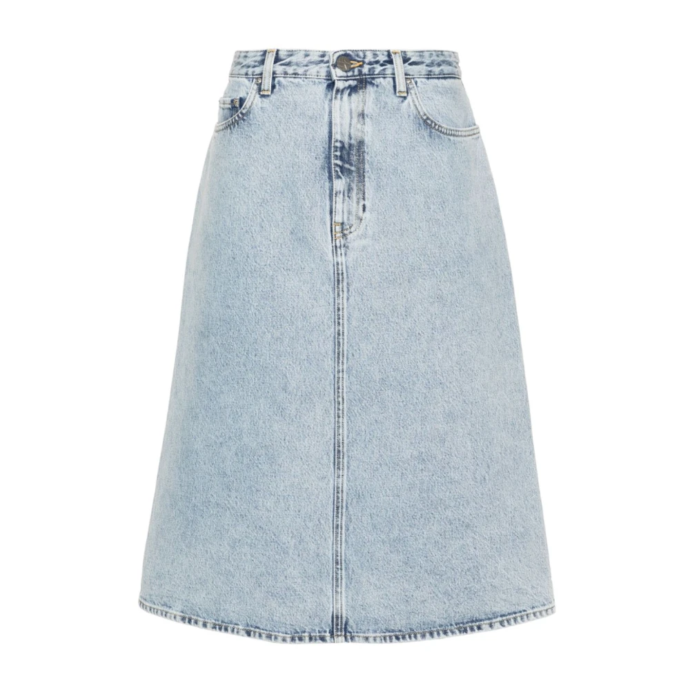 Denim Midi Skjørt