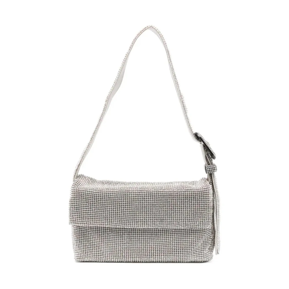 Benedetta Bruzziches Kristal Zilver Mesh Schoudertas Gray Dames