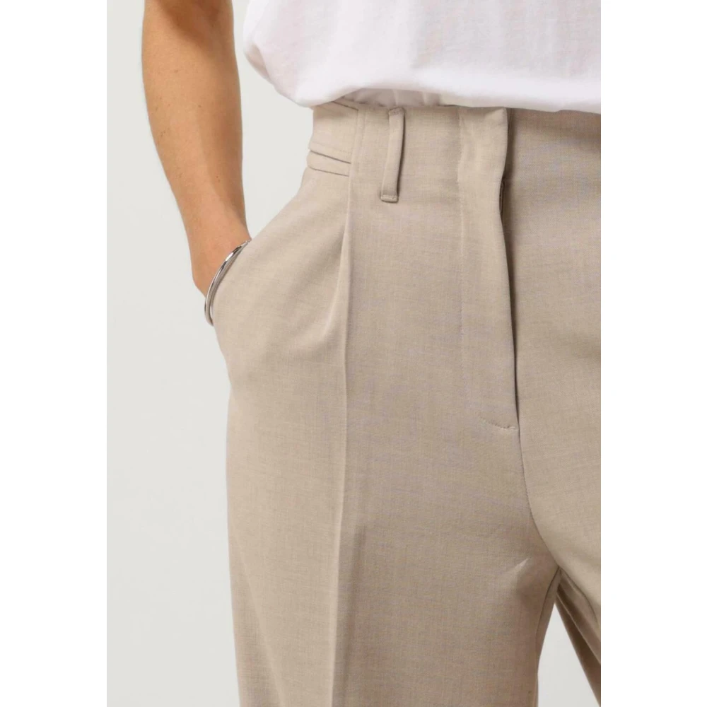 moss copenhagen Beige Wide Leg Pants Michelle Beige Dames