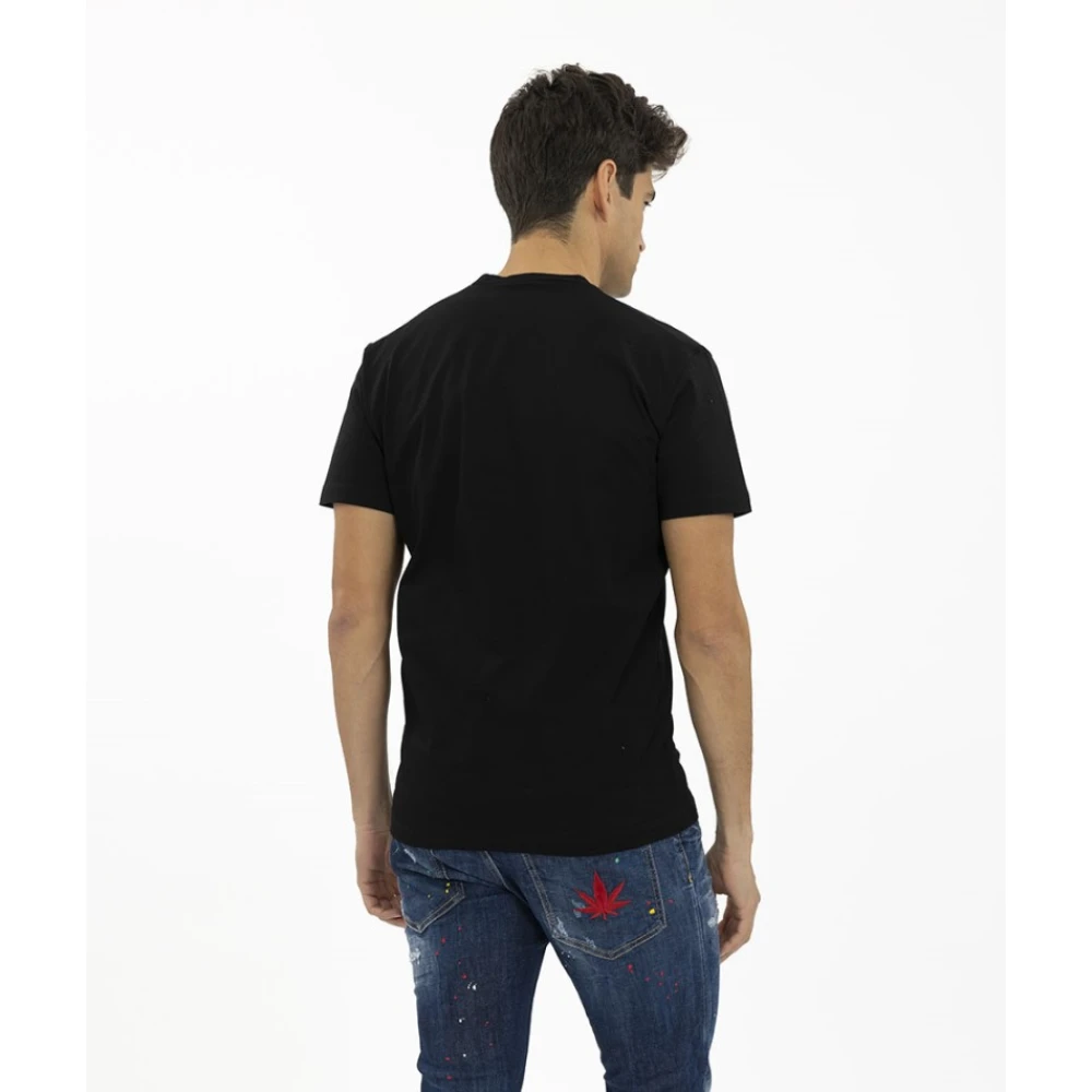 Dsquared2 Icon Multicolor Ronde Hals T-shirt Black Heren