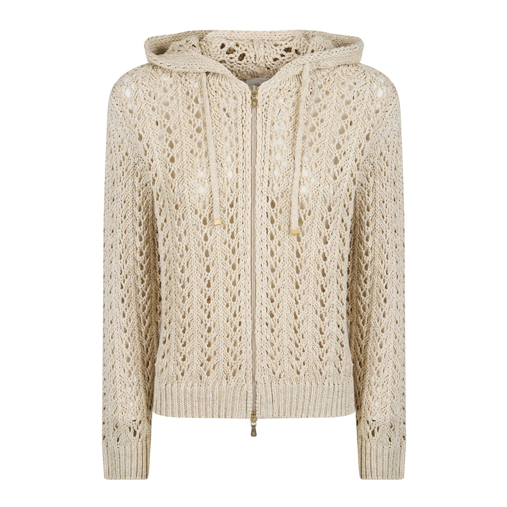 Eleventy Mujer Beige - Maglia Full Zip Cappuccio - Knitwear - L