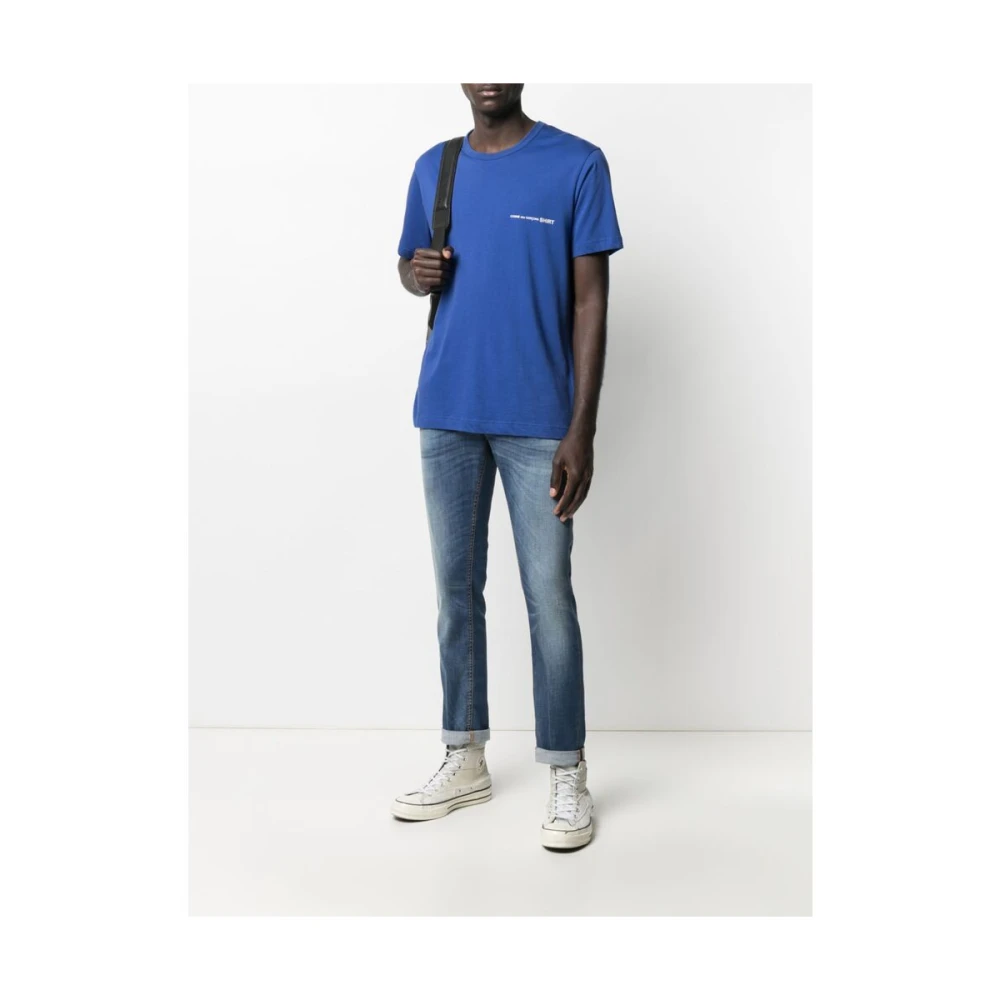 Dondup Blauwe Bleach Wash Whiskering Jeans Blue Heren