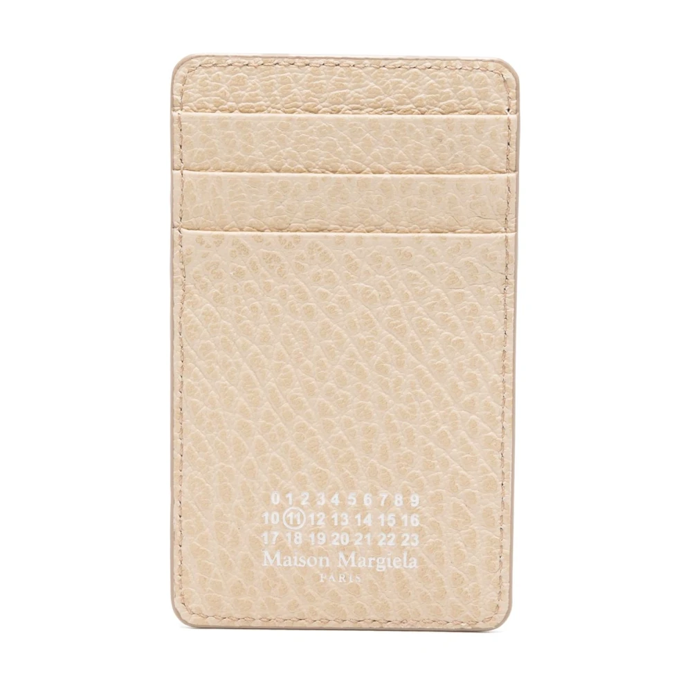 Maison Margiela Beige Portemonnee met Handtekening Motief Beige Dames