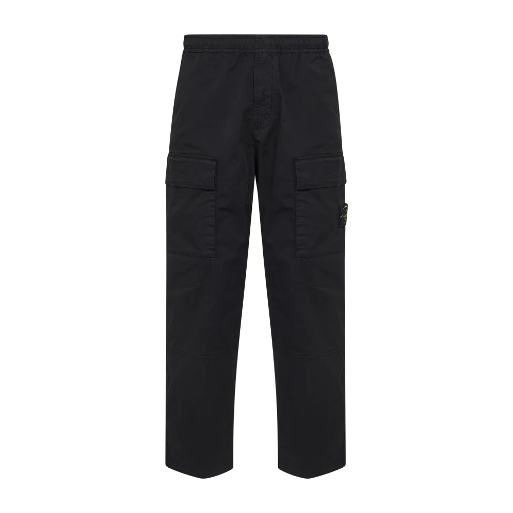 Stone Island Black Straight Trousers, Male, W31, Cargo Trousers