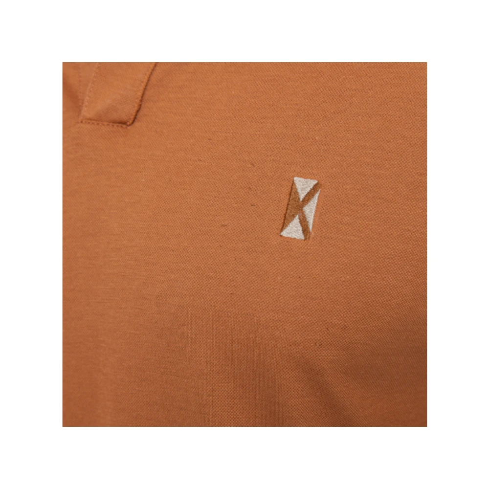 Gran Sasso Terracotta Skipper Kraag Polo Shirt Brown Heren