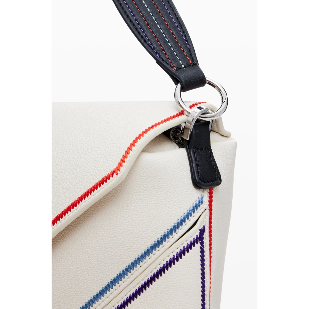 Desigual Stijlvolle witte rugzak met ritssluiting White Dames