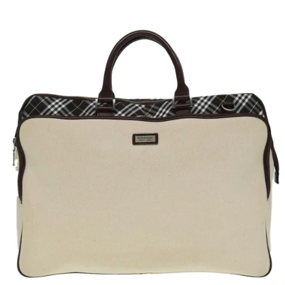 Burberry Vintage Pre-owned Canvas handbags Beige Dames