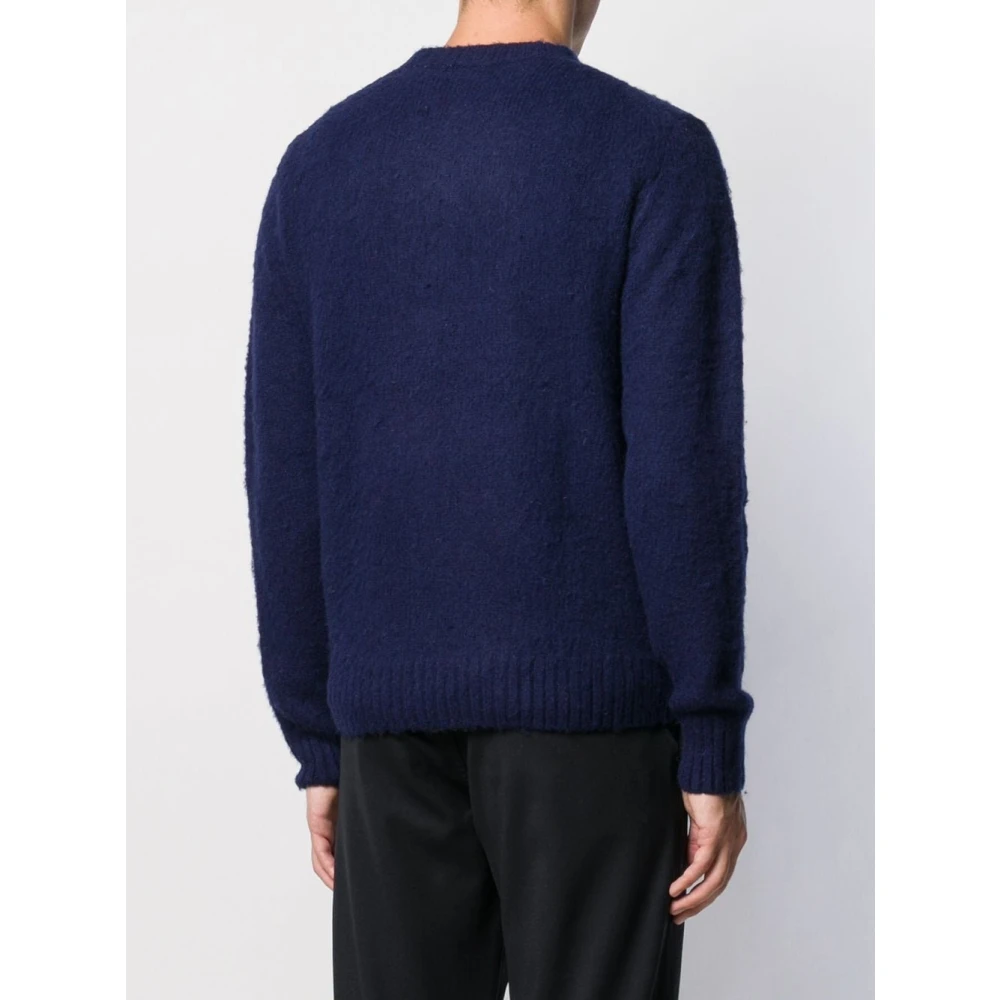Aspesi Navy wollen trui Blue Heren