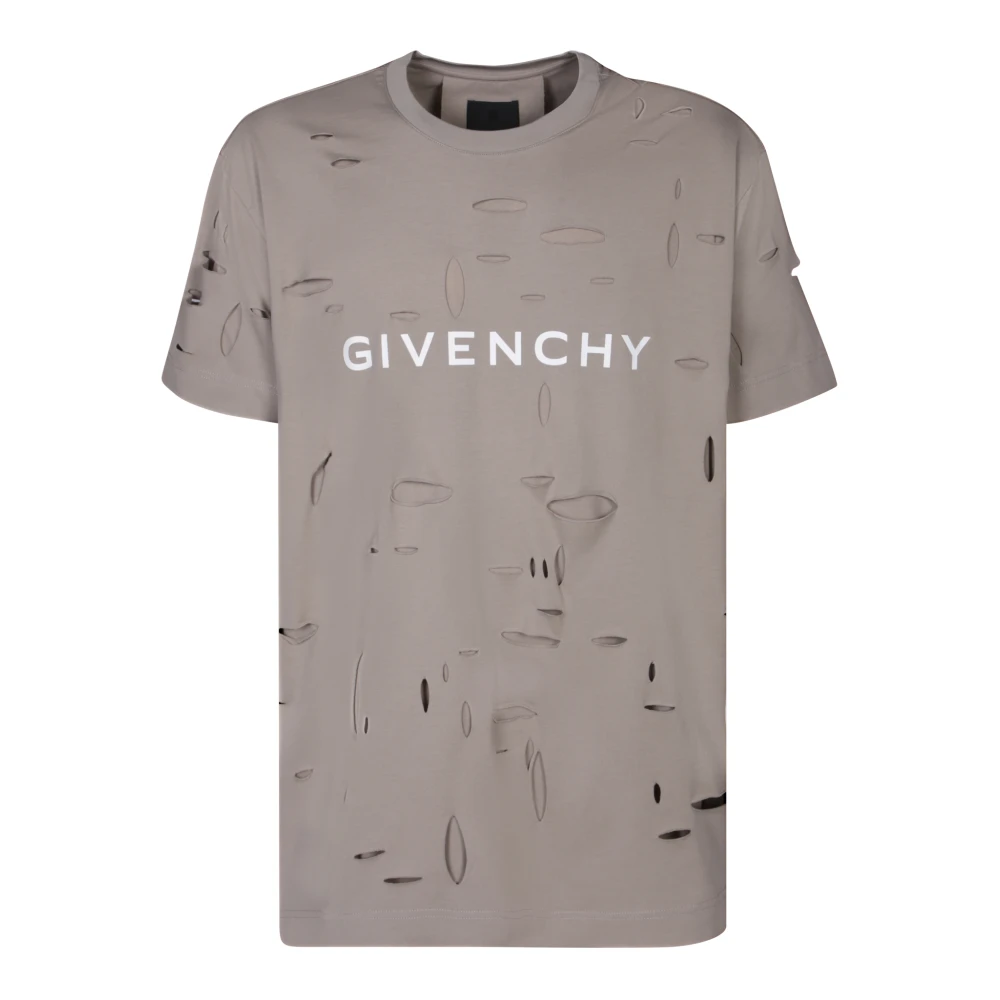 Givenchy Heren Oversized Shirt Destroyed Beig Beige Heren