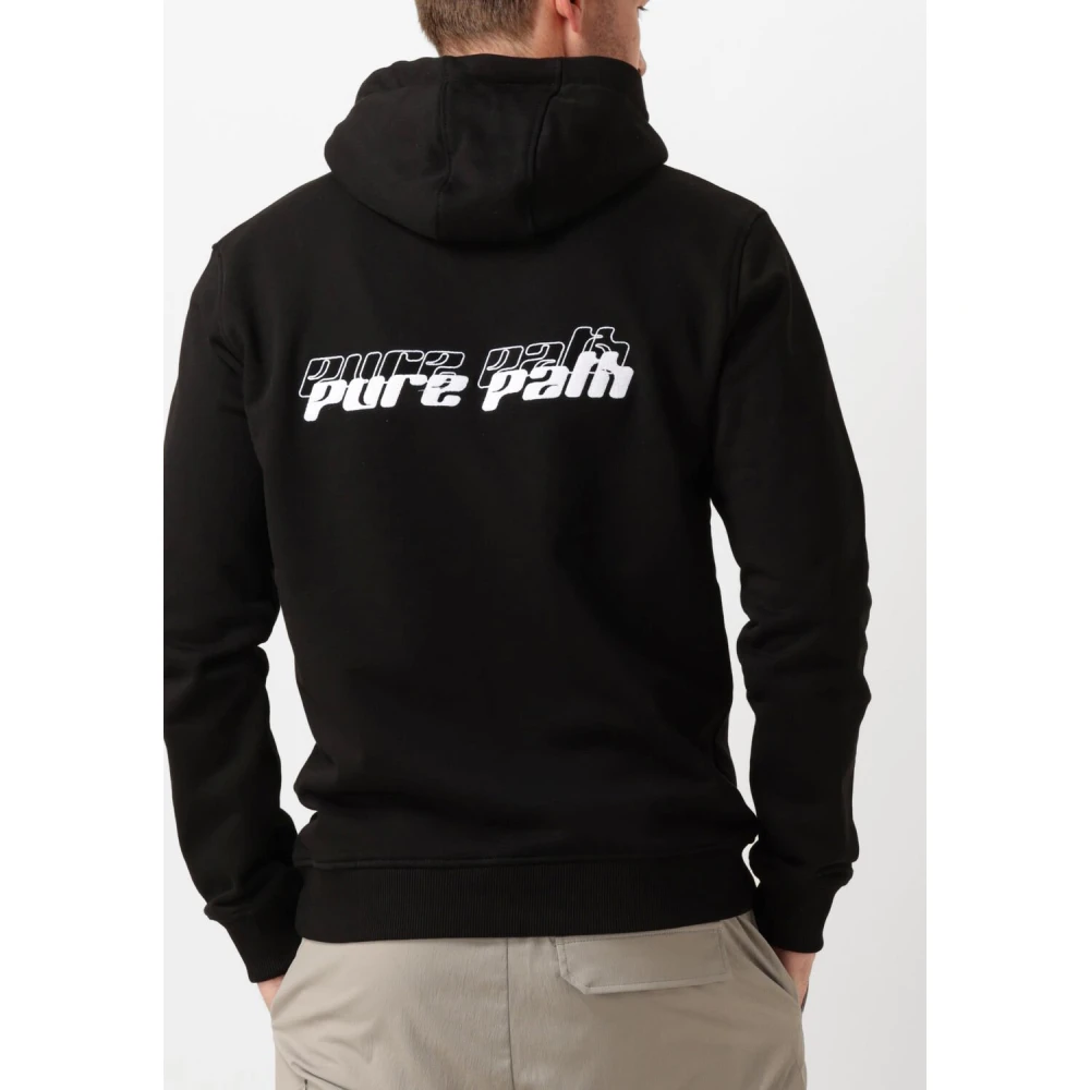 Pure Path Zwarte Hoodie Sweater voor Mannen Black Heren