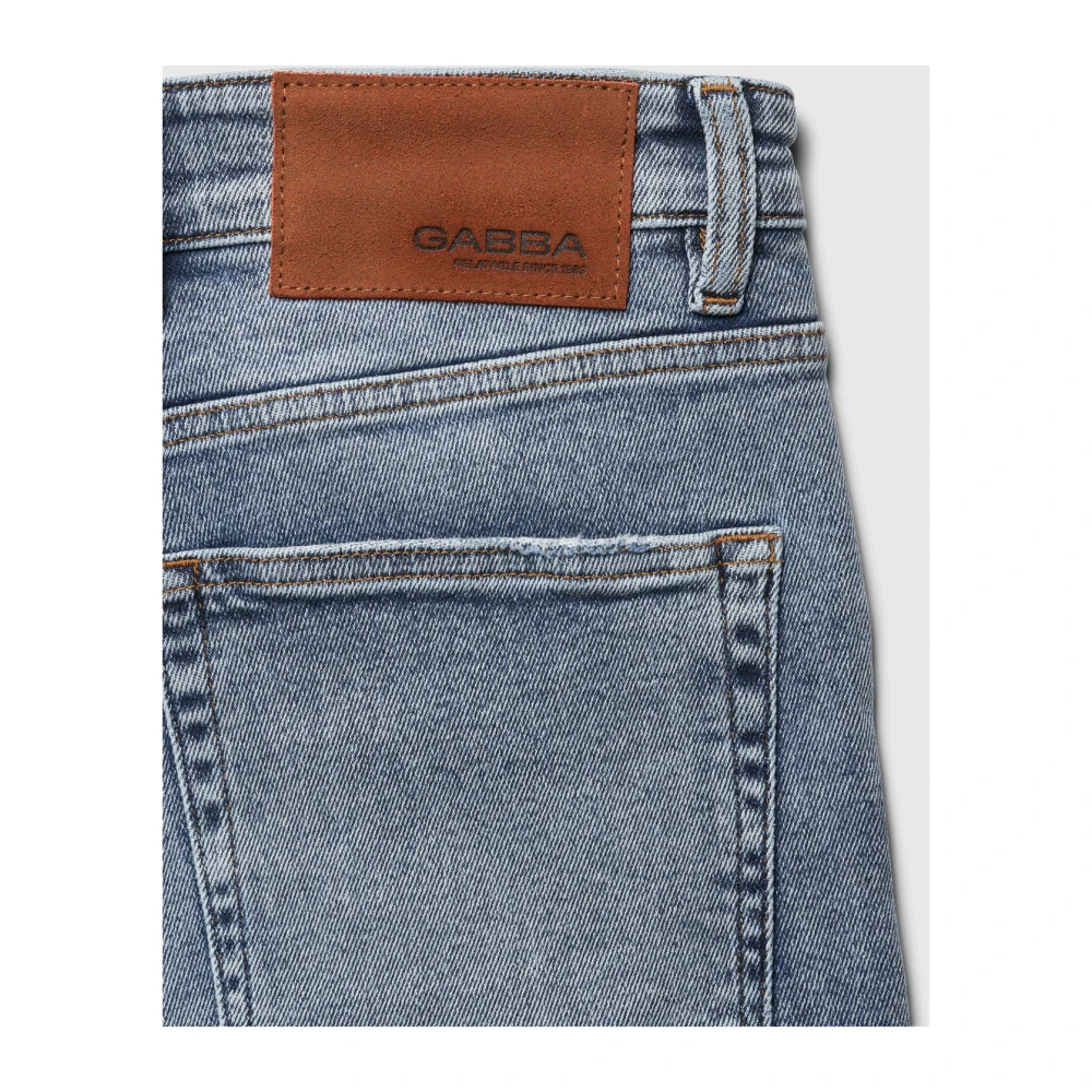 Gabba Faded Stretch Jeans Blauw Tapered Been Blue Heren