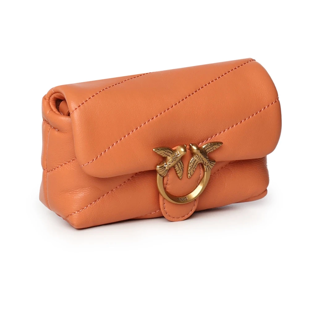 pinko Love Puff Micro Sheep Nappa Tas Orange Dames