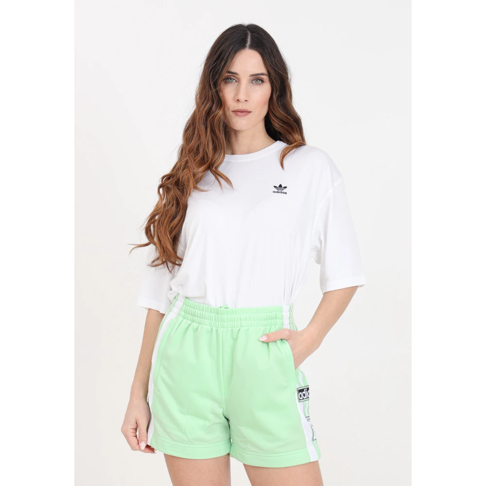 adidas Originals Groen en Wit Zijdelingse Knoop Shorts Green Dames