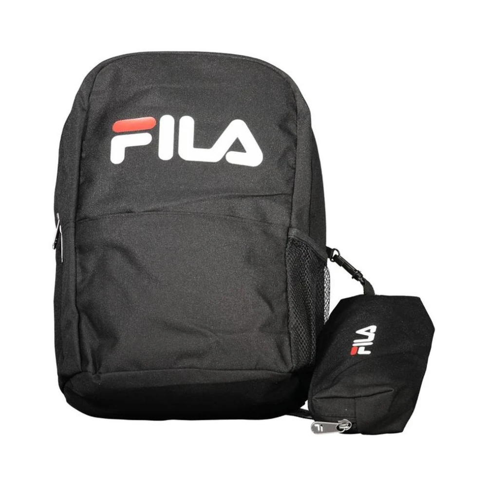 Fila Men's Black Polyester Backpack With Multiple Compartts