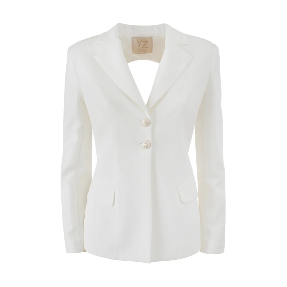 YES ZEE Witte Blazer Jas Set Vrouwen White Dames
