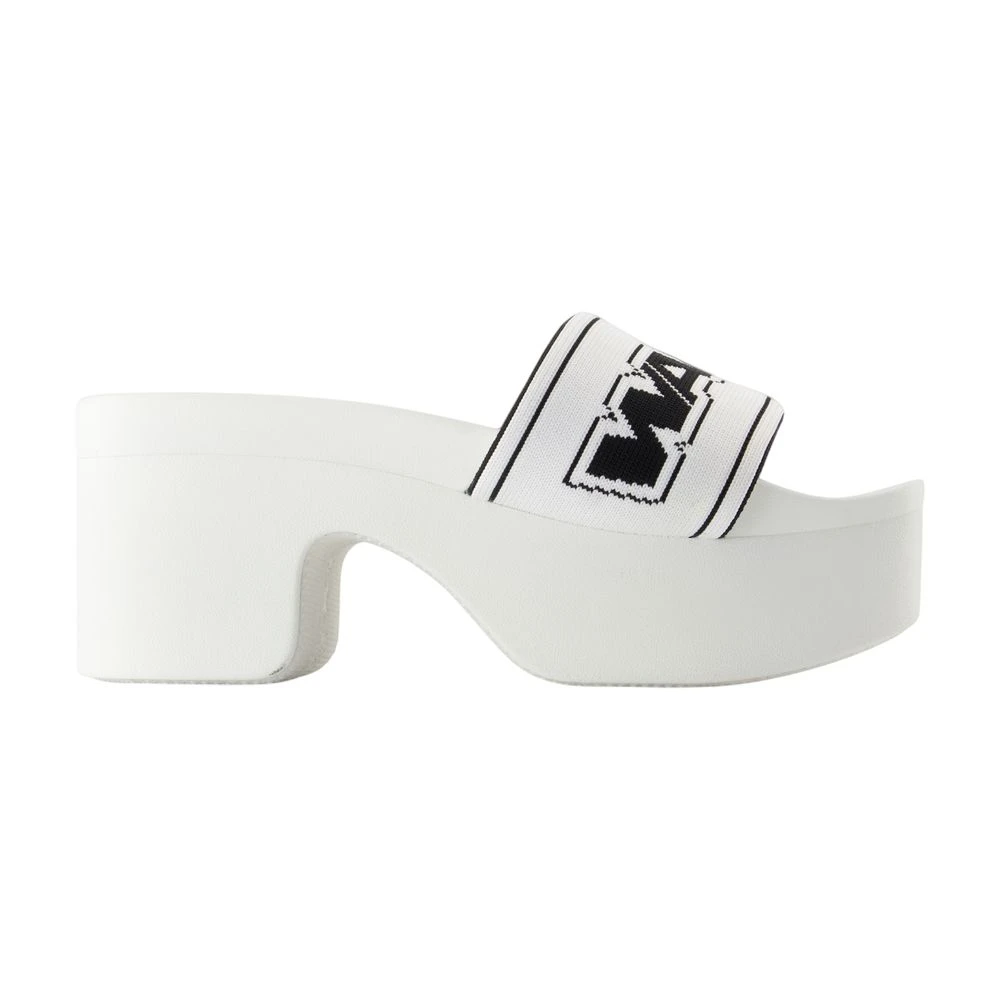 Alexander Wang White Heeled Mules, Female, 7 Uk, Webbing Platform Sandals