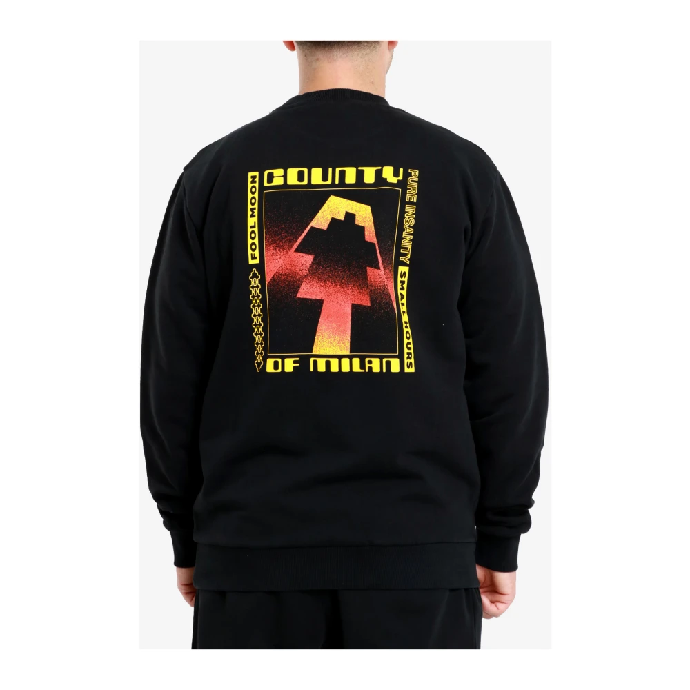 Marcelo Burlon Grafische Print Crew Neck Sweaters Black Heren
