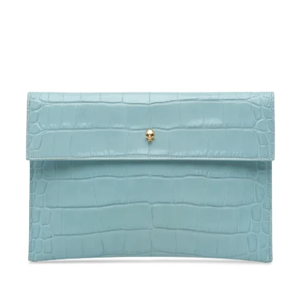 Alexander McQueen Pre-owned Leather clutches Blue Dames