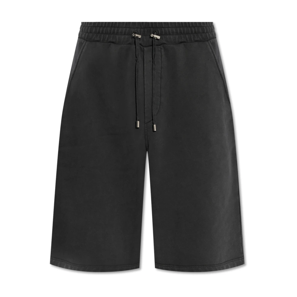 Balmain Shorts met logo Gray Heren