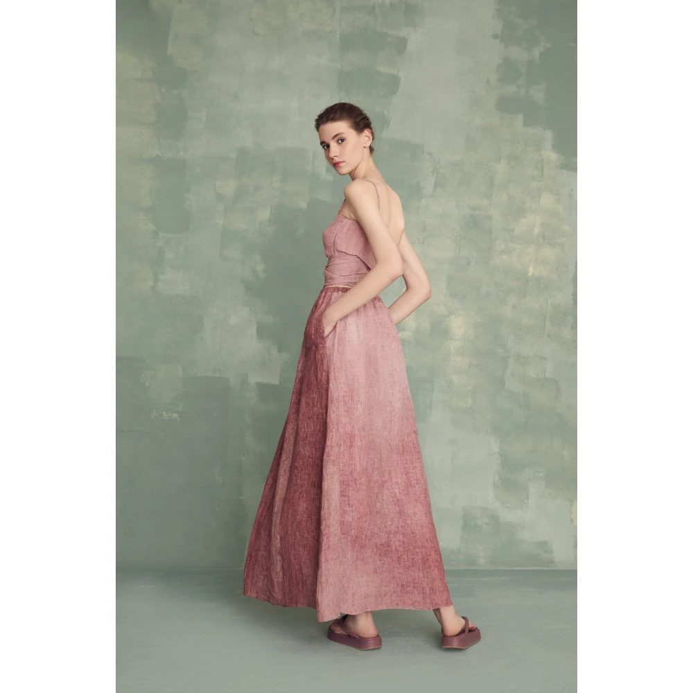 Cortana Azama gemoute linnen rok Pink Dames