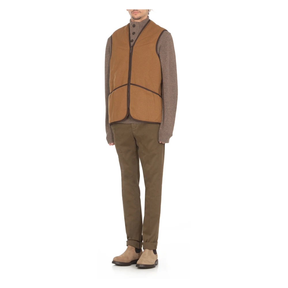Barbour Bruine Reversible Mouwloze V-Hals Jas Brown Heren