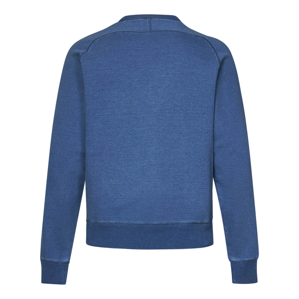 Tom Ford Blauwe Geribbelde Trui Regular Fit Blue Heren