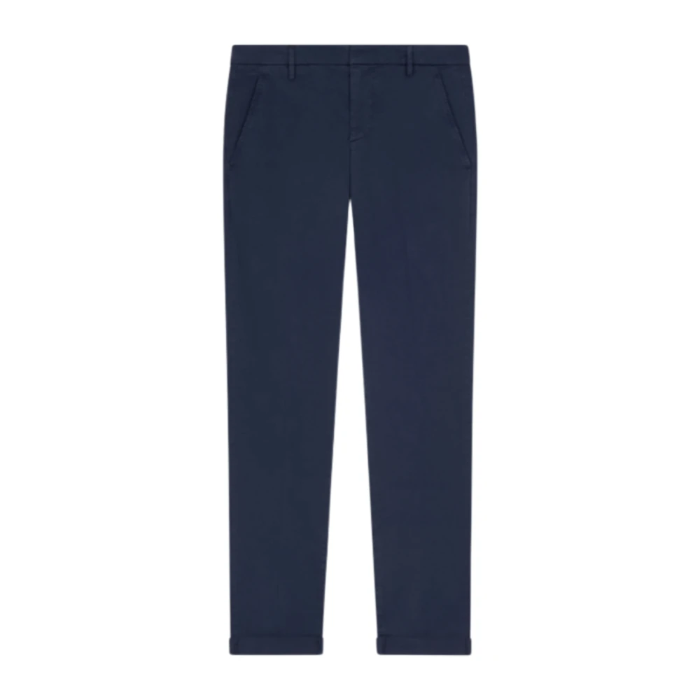 Dondup Men's Blue Slim Gabardine Trousers In Dark - Slim-Fit Trousers - W30- Trousers