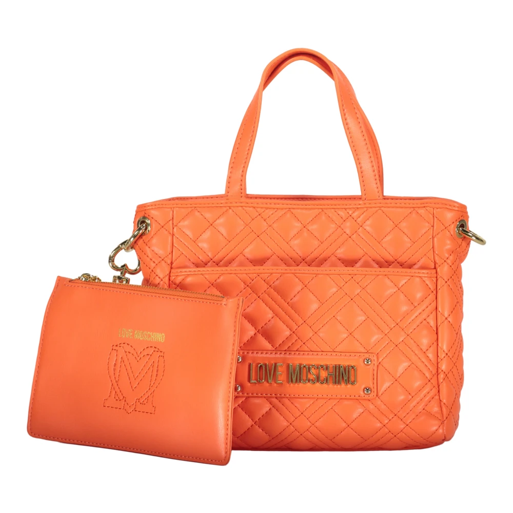 Love Moschino Gewatteerde Handtas met Afneembare Clutch Orange Dames