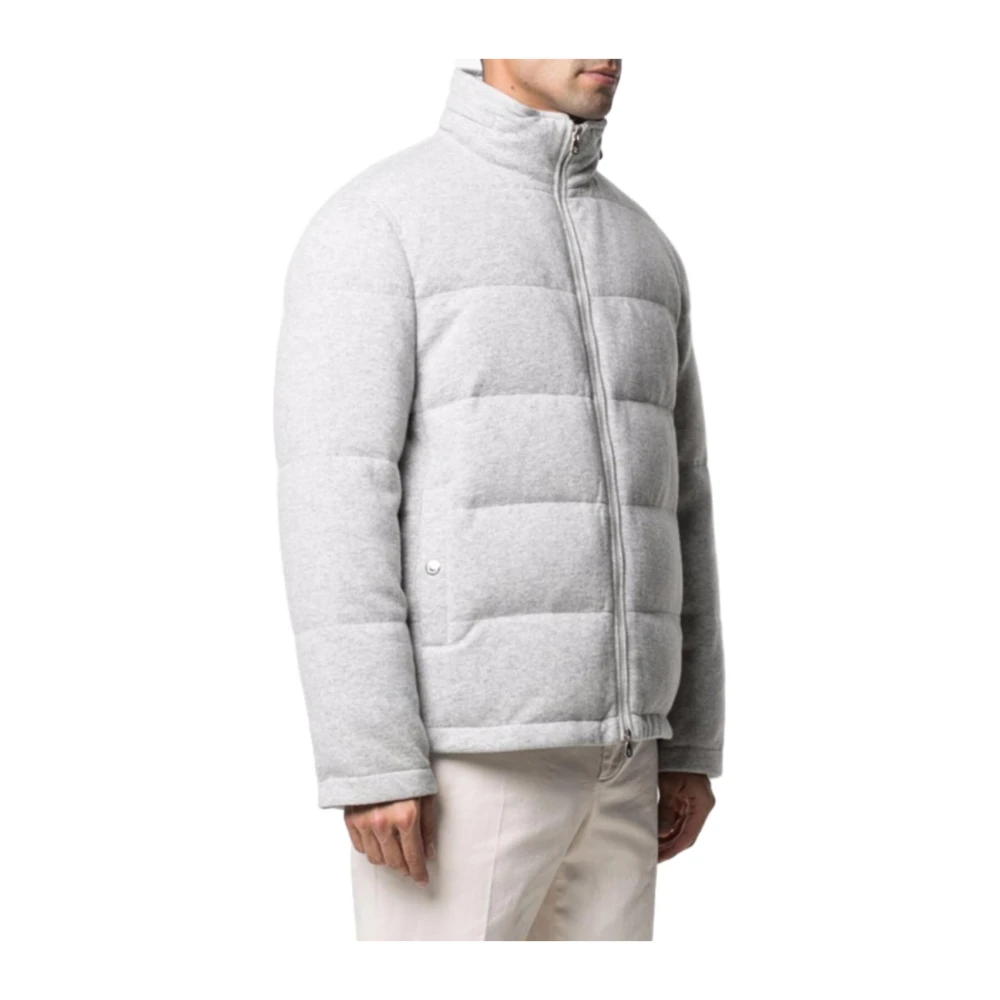 BRUNELLO CUCINELLI Kasjmier Gewatteerde Jas met Ganzendons Gray Heren