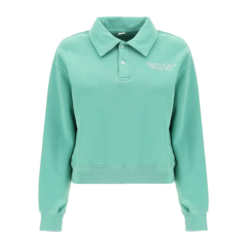 Sporty & Rich Country Club Polo Sweatshirt Green Dames