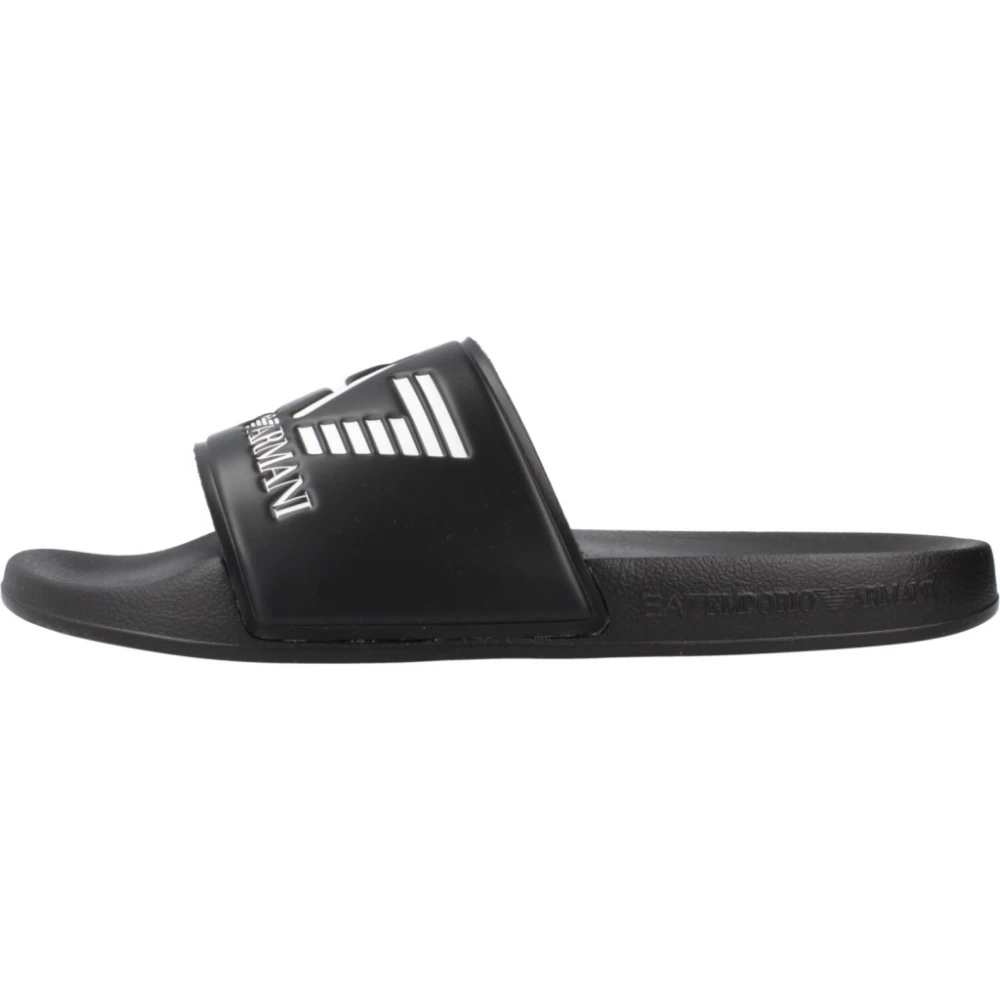 Emporio Armani Strandkläder Sliders för Män Black, Herr