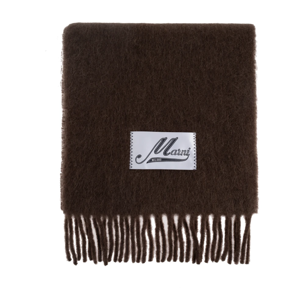 Marni Vrouw Bruin Accessoires Dames, One Size, Wol, Wollen Sjaal Met Franjes