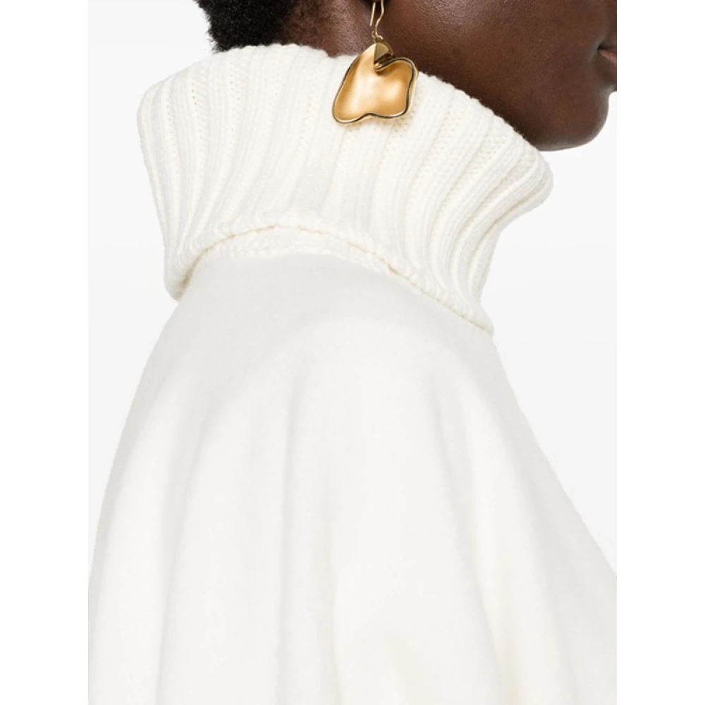 Fabiana Filippi Witte Wol Cashmere Poncho Cape White Dames