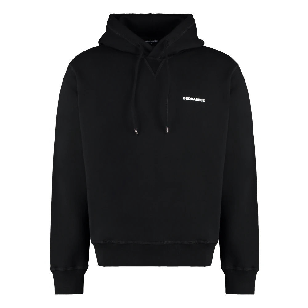 Dsquared2 Men's Black Cotton Hoodie - Hoodies - L - Sweatshirts & Hoodies