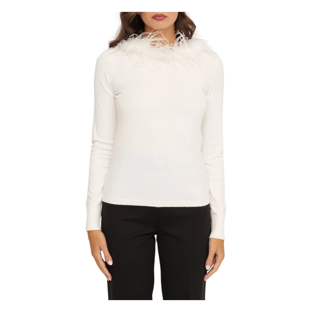 Twinset Trui Met Ronde Hals White Dames