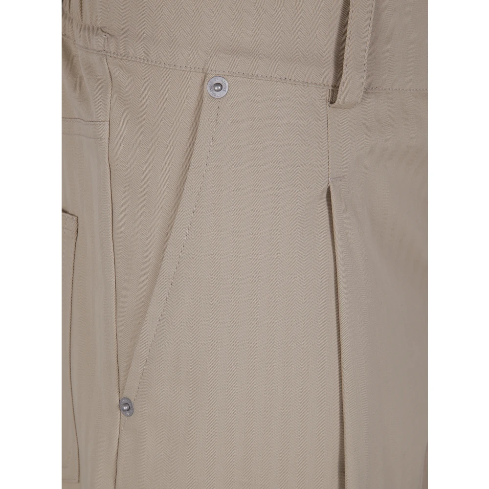 Drole de Monsieur Cropped Twill Broek Beige Heren