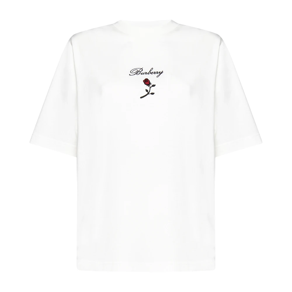 Burberry Logo Print Crew Neck T-shirts White Dames