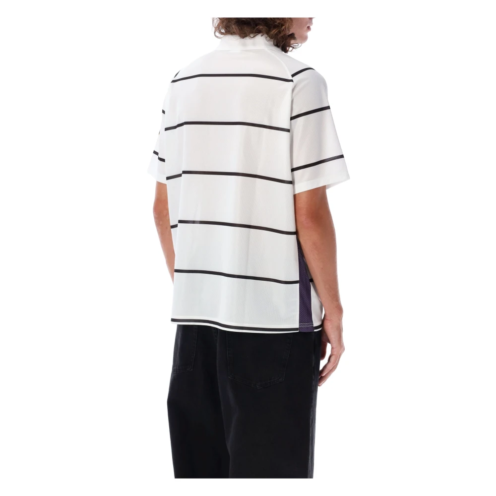 Pop Trading Company Voetbal T-shirt Wit met Strepen White Heren