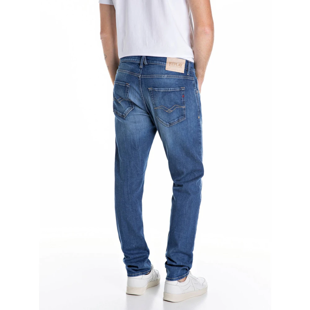 Replay Slim Super Stretch Denim Jeans Blue Heren