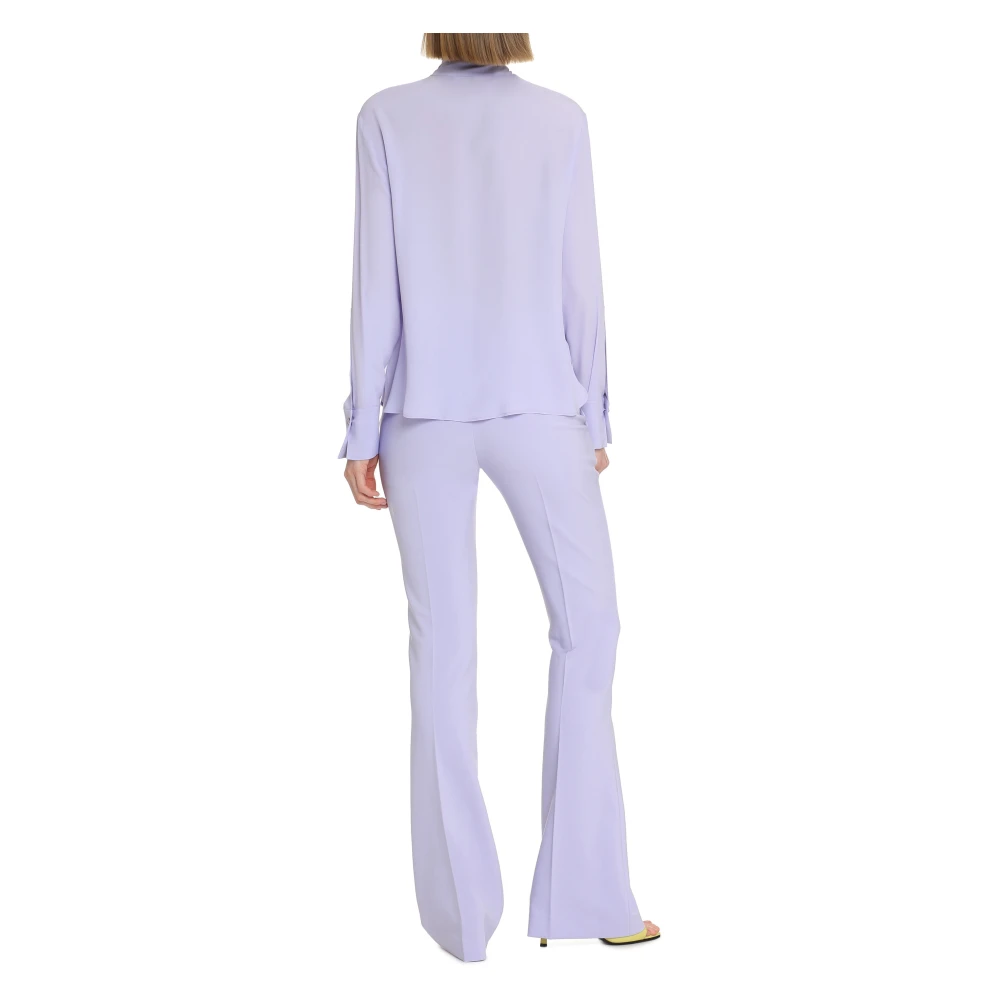 Genny Zijden Crêpe Shirt met Kralenborduursel Purple Dames