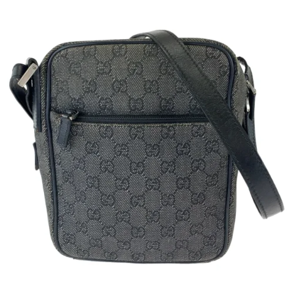 Gucci Vintage Pre-owned Canvas crossbody-bags Gray Heren